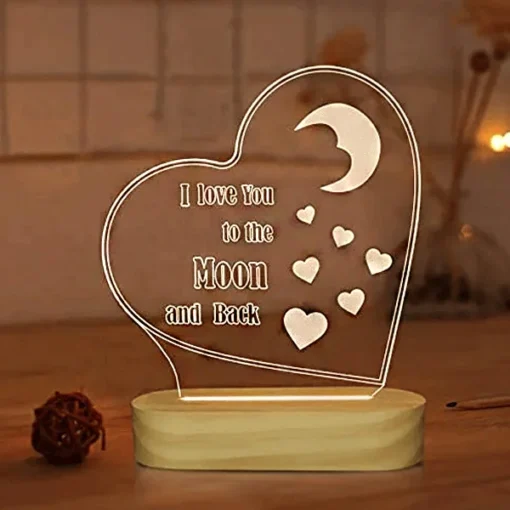 3D Heart Acrylic Lamp