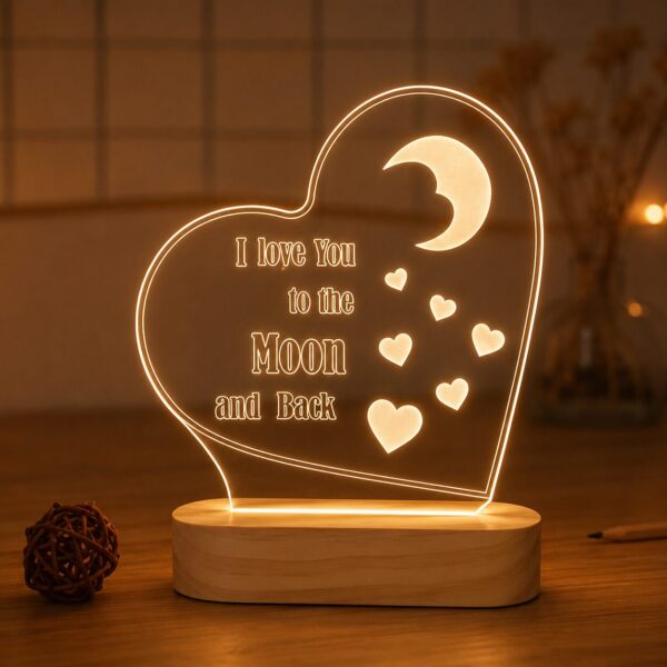 3D Heart Acrylic Lamp