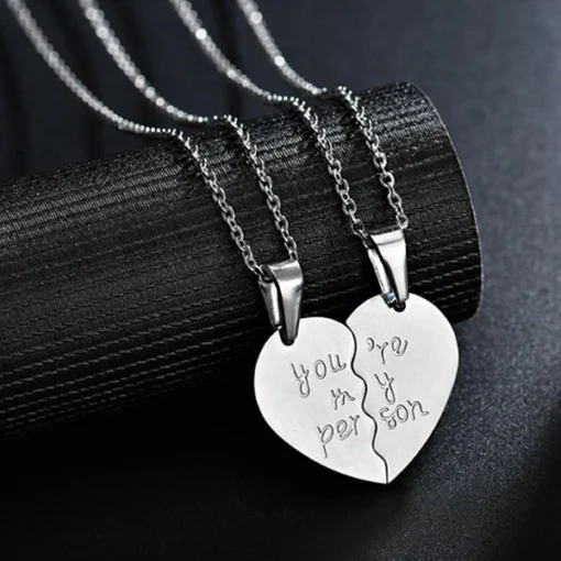 Broken Heart Necklace Silver