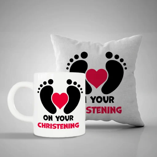 Christening Mug and Pillow for Baby
