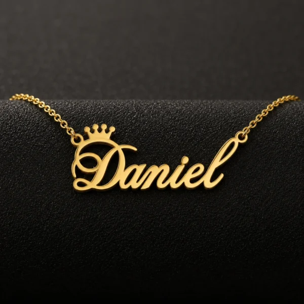 Custom Crown Name Necklace