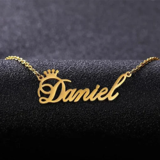 Custom Crown Name Necklace