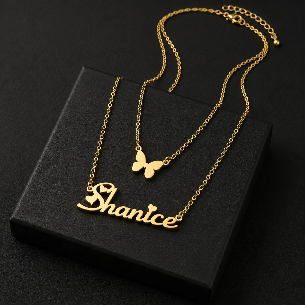 Custom Double Layered Butterfly Necklace
