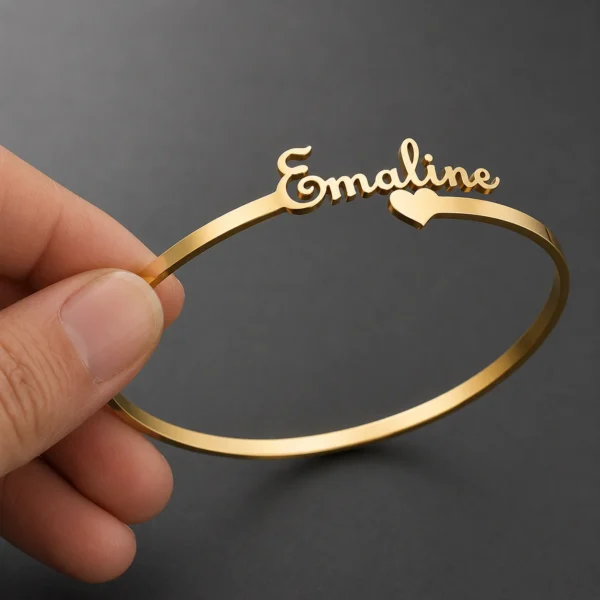 Custom Name Bracelet with Heart