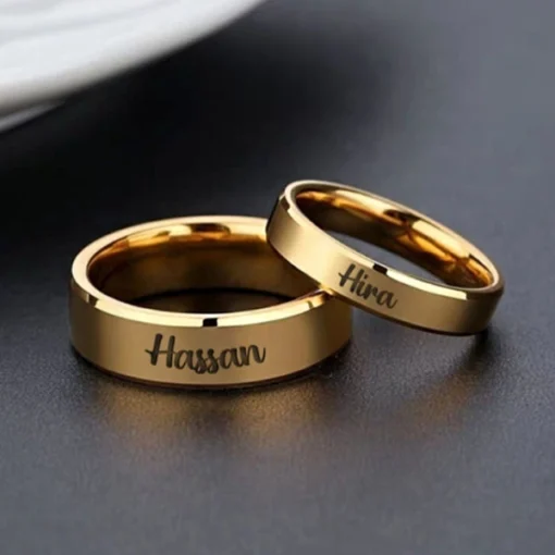 Custom Name Couple Rings Gold