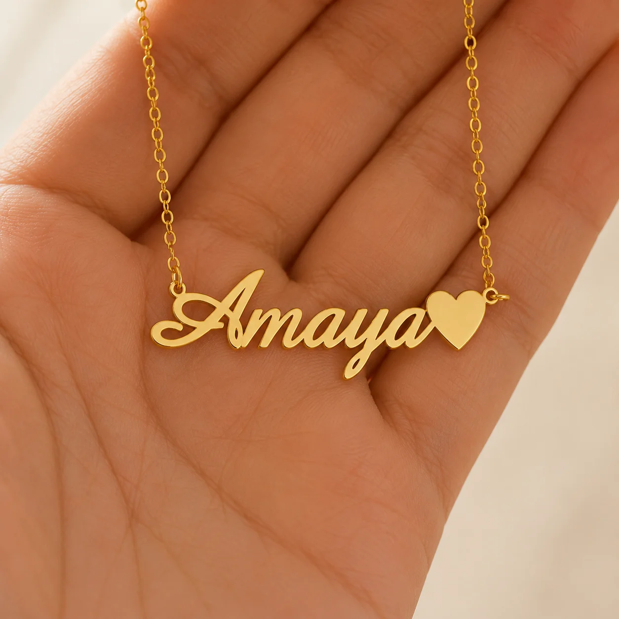 Custom Name Heart Necklace