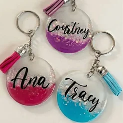 Custom Name Resin Art Keychain Colors