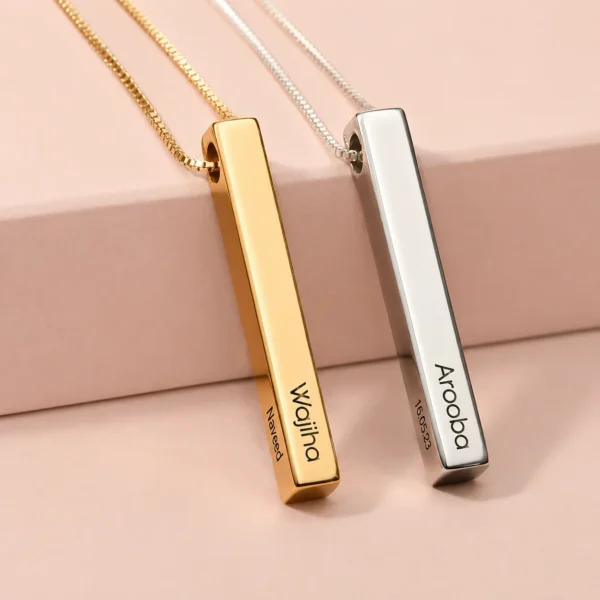 Customized 3D Bar Necklace