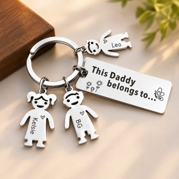 Daddy Kids Family Keychain
