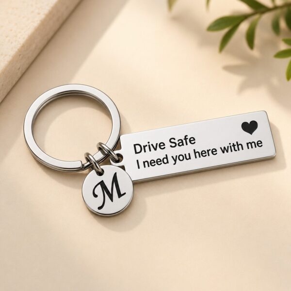 Drive Safe Metal Keychain