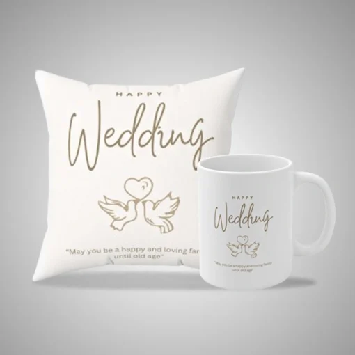 Happy Wedding Mug and Pillow 2