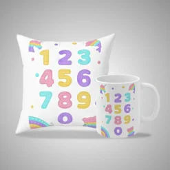 Numeric Mug and Pillow for Kids