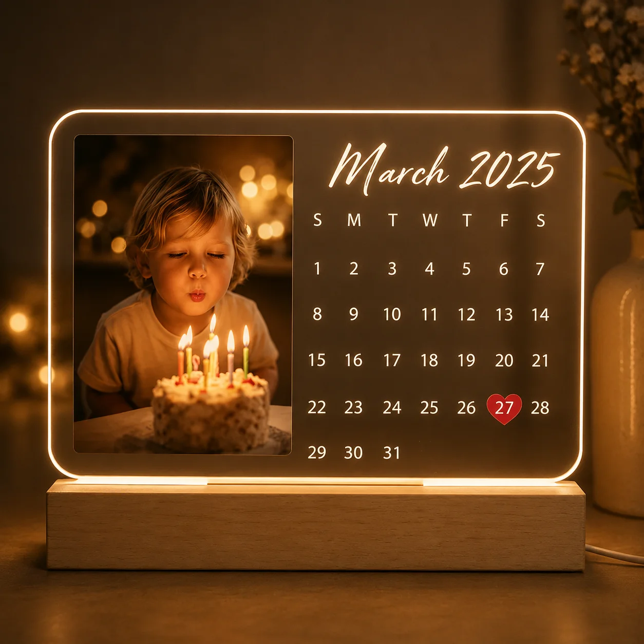 Personalized Calendar Acrylic Lamp