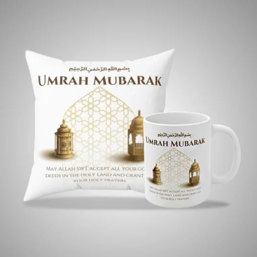 Umrah Mubarak Mug and Pilow 2