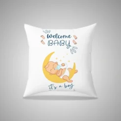 Welcome Baby Boy Pillow
