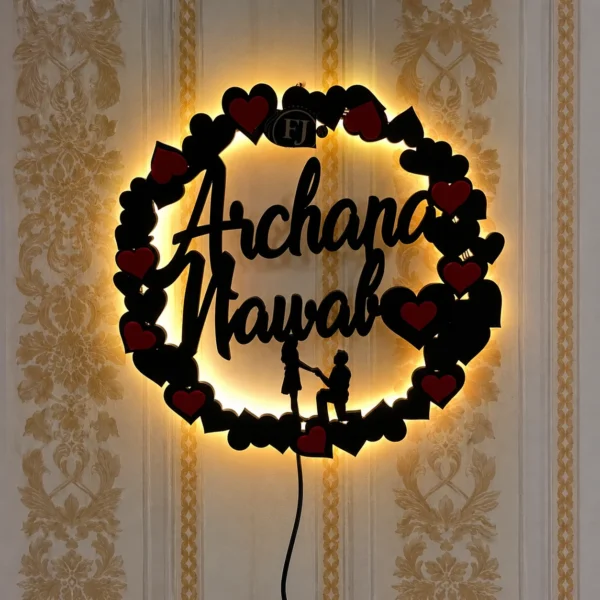 Couple Names LED Wall Frame