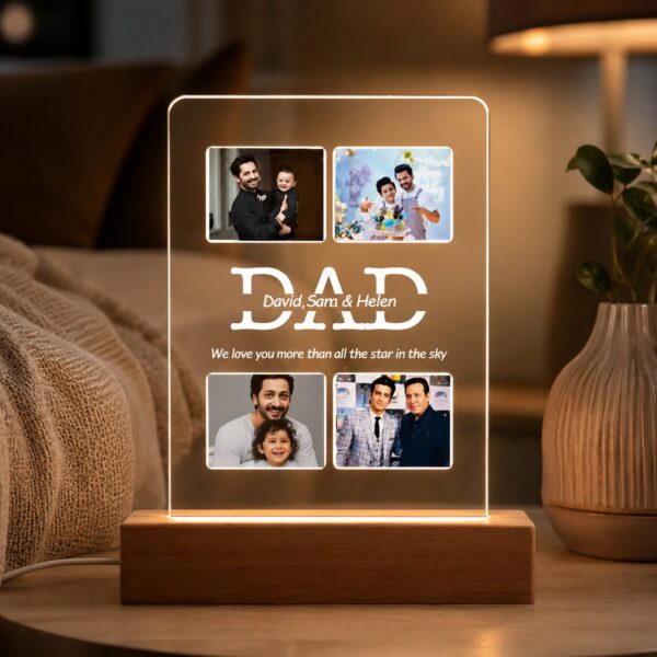 Dad Acrylic Picture LED Lamp