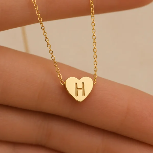 Mini Initial Heart Necklace