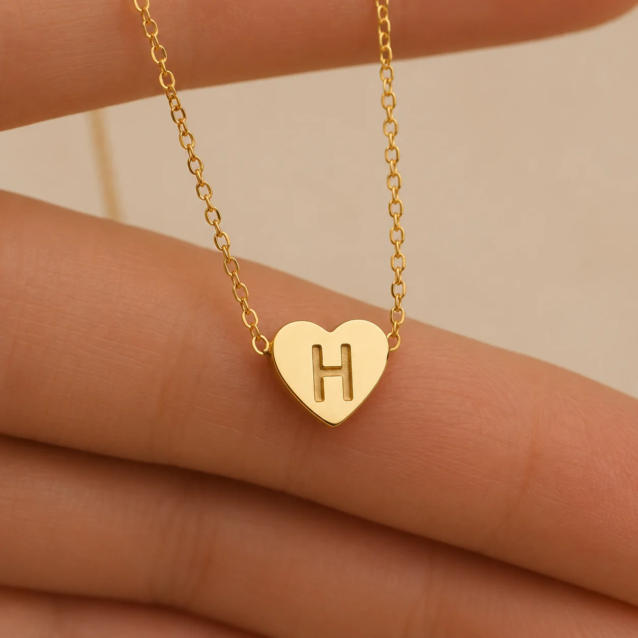Mini Initial Heart Necklace