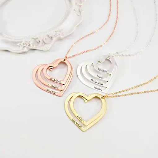 Multi Heart Name Necklace