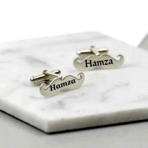 Mustache Name Cufflinks Gift