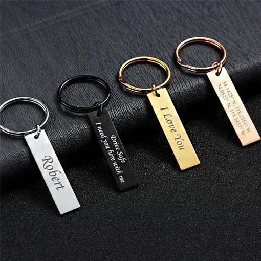 Personalized Slim Metal Keychain