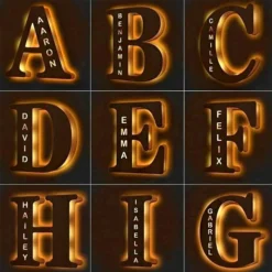 Wooden LED Alphabets Letter Lights