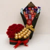 Luxury Heart Roses & Chocolate Combo