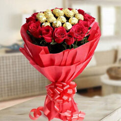 Romantic Red Roses & Ferrero Rocher Bouquet