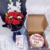 Romantic Red & White Floral Cake Combo