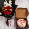 Romantic Red & White Floral Cake Combo