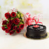 Roses & Chocolate Cake Combo
