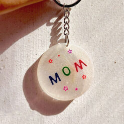 Best Mom Round Resin Keychains