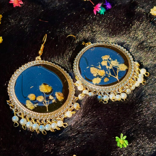 Charm Floral Earrings Blue