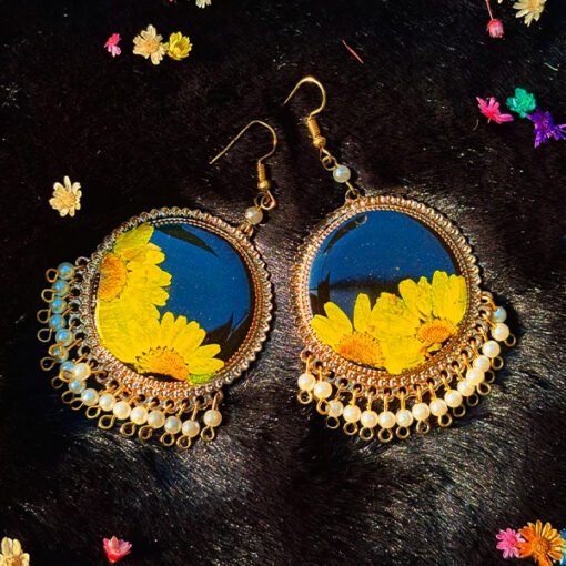 Charm Floral Earrings Sunflower