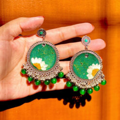 Emerald Resin Earrings