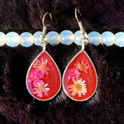 Floral Drop Resin Earrings