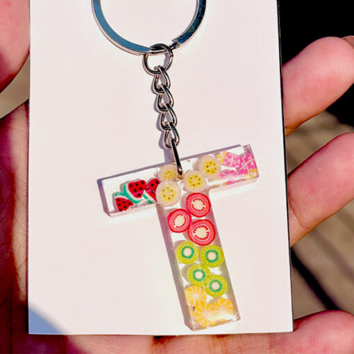 Fruity Alphabet Resin Keychain - Image 7