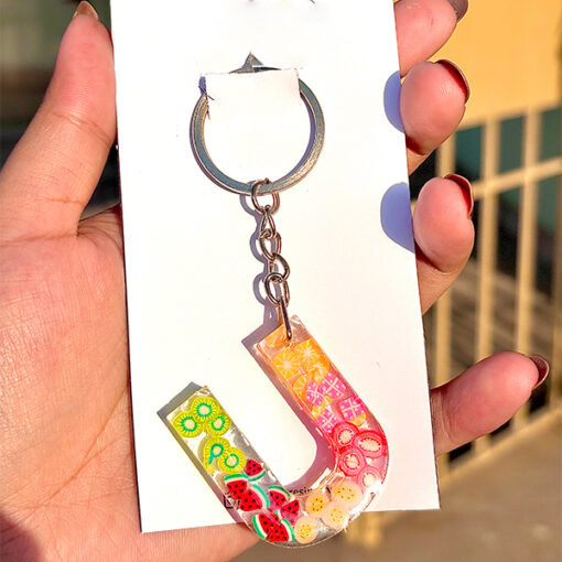 Fruity Alphabet Resin Keychain - Image 6