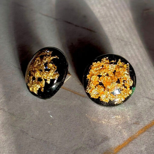 Gold Leaf Resin Studs