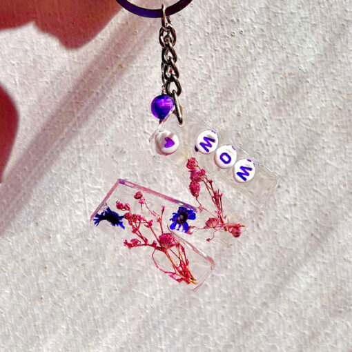 Handmade Flower Resin Keychain