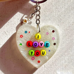 I Love You Resin Keychain