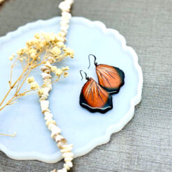 Monarch Wing Earrings Orange