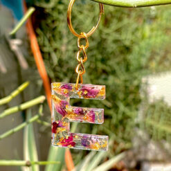 Petal Initial Alphabet Keychain E