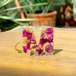 Petal Initial Alphabet Keychain M