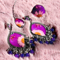 Purple Resin Jewellery Set
