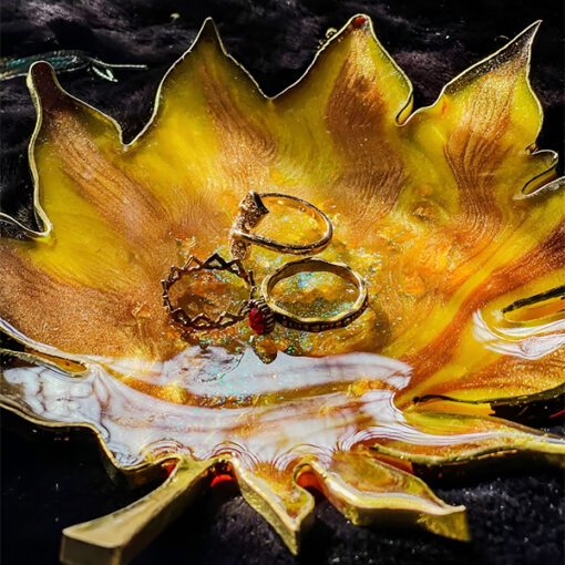 Resin Leaf Trinket Dish