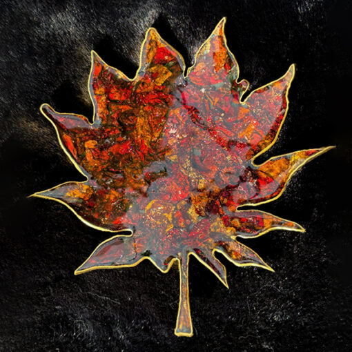 Resin Leaf Trinket Dish Red
