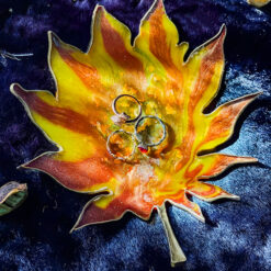 Resin Leaf Trinket Dish Yellow