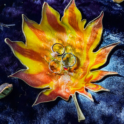 Resin Leaf Trinket Dish Yellow